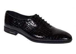Pantofi eleganti pentru barbati, piele naturala croco Negru GKR70N